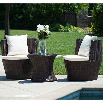 Wrought Studio Helvey 3 Piece Conversation Set with Cushions