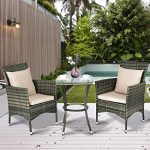 Amazon.com: Tangkula 3 Piece Patio Furniture Set Wicker Rattan