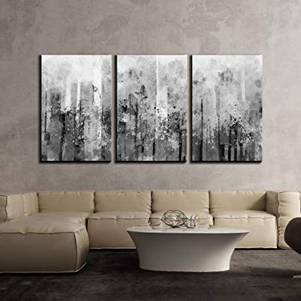 Amazon.com: wall26 3 Piece Canvas Wall Art - Abstract Black and