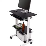 Amazon.com : Mobile Adjustable Height Stand Up Workstation (White