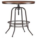 Mason Mixed Media Adjustable Counter Height Round Dining Table