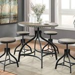 Amazon.com - Kenneth 5-Pc Adjustable Height Round Dining Table Set