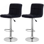 Zimtown Set Of 2 Adjustable Swivel Bar Stools PU Leather Pub Chairs