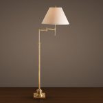 Library Swing-Arm Floor Lamp Antique Brass (available at RH Outlet