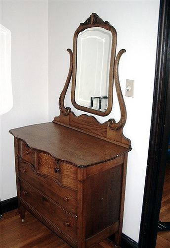 Early 1900s Antique Oak Dresser with Mirror | Antiques | Antique