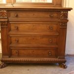 Large Italian Walnut Chest of Drawers with Mirror Top, 1900s for