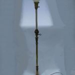 vintage torch flame solid brass torchiere floor lamp, original
