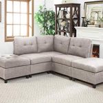 Amazon.com: Modular 5-Piece Sectional Sofa Corner Armless Chaise