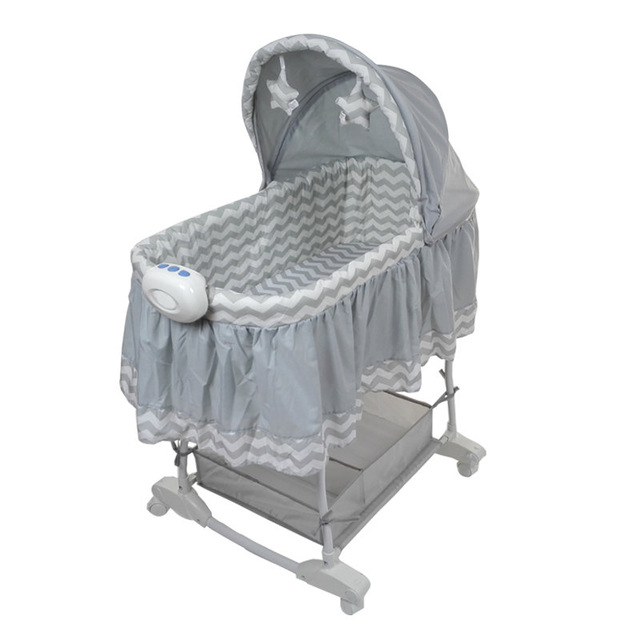 newborn baby cradle, princess baby bassinet bed with 4 universal