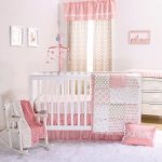 Sweet Swan Coral Pink and Gold Baby Girl Crib Bedding - 20 Piece