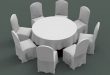 3d table chair banquet model