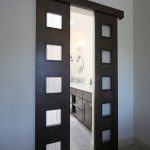 Double bathroom entry doors with frosted glass panels | Decolover