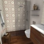 Bathroom with Wood Floor & Curbless Shower