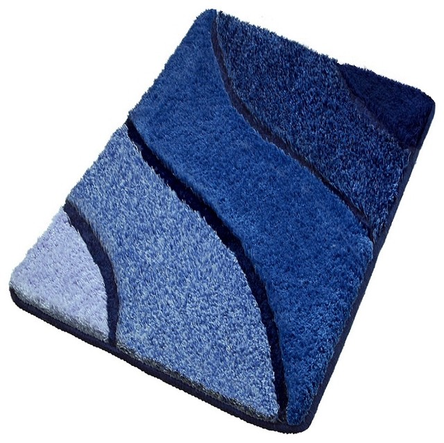 Luxury Bathroom Rugs, Blue Bath Rugs - Contemporary - Bath Mats