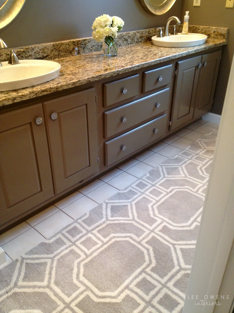 long area rug in bathroom instead of small bath mats | Home | Home