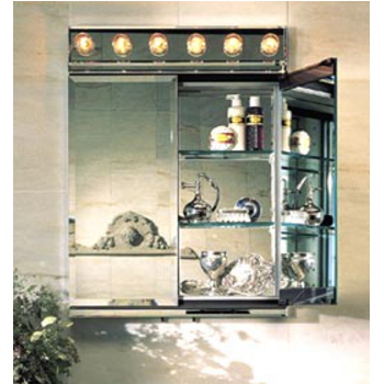 Lighted Medicine Cabinets With Top Lights or Side Lights in a