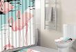 Amazon.com: Flamingo Bathroom Set Shower Curtain - Bath Rug Sets