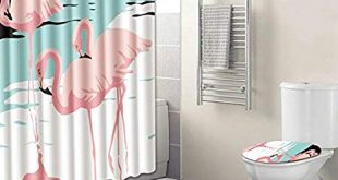 Amazon.com: Flamingo Bathroom Set Shower Curtain - Bath Rug Sets