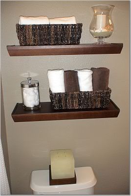 shelves with baskets for storage | Baskets as Bathroom Storage: Hit