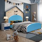Amazon.com : Costzon Toddler Bed, Upholstered Platform Bed W/Wood