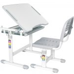 VIVO Height Adjustable Childrens Desk & Chair Set | Kids Interactive Work  Station Grey (DESK-V201G)