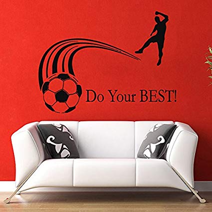 Wall Decals Quote Do Your Best Soccer Player Man Sportsman Sport