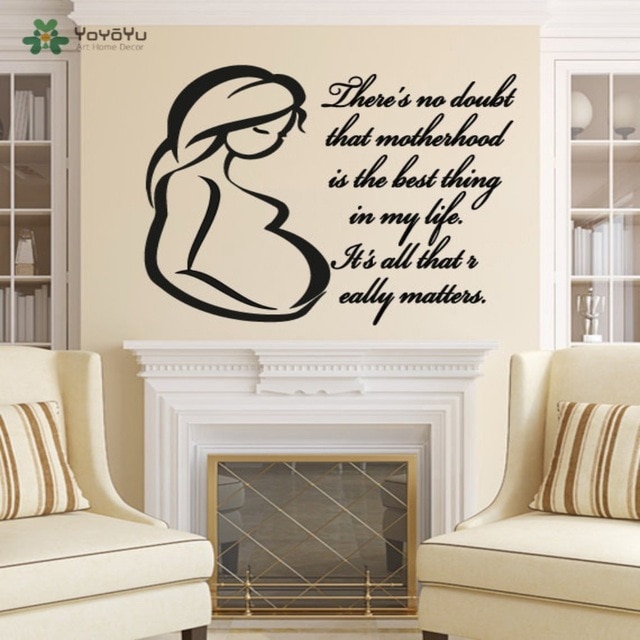 YOYOYU Wall Decal Quote Vinyl Wall Sticker Motherhood Pregnant Woman