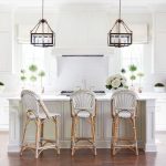 White Kitchen with Black and White French Bistro Counter Stools