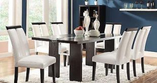 UNIQUE LED LIGHT UP DINING TABLE & CHAIRS BLACK WHITE LEATHERETTE