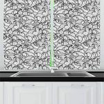 Amazon.com: Ambesonne Black and White Kitchen Curtains, Abstract Sea
