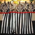 Bold Black and White Kitchen curtains with red details | For the