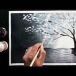 easy black and white painting ideas tutorial - YouTube