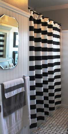 42 Best Black and White Striped Shower Curtain images | Black white