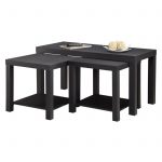 Ameriwood Home Holly Bay Coffee Table and End Table Set, Black