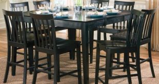 Amazon.com - 9pcs Contemporary Black Counter Height Dining Table & 8