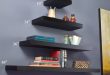 Manhattan Black Wooden Floating Wall Shelves