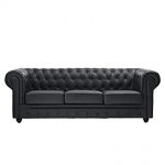 Amazon.com: Modway Chesterfield Fabric Sofa in Black: Kitchen & Dining