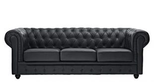 Amazon.com: Modway Chesterfield Fabric Sofa in Black: Kitchen & Dining