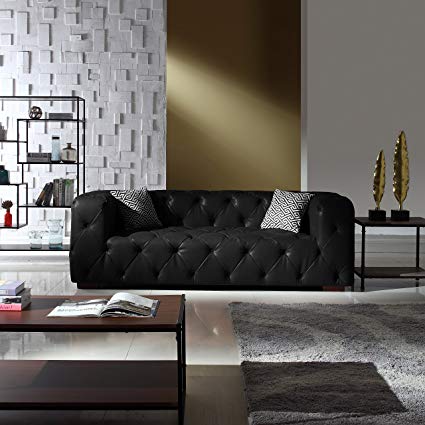 Amazon.com: Large Tufted Real Leather Chesterfield Sofa, Classic