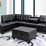 Amazon.com: GTU Furniture Pu Leather Living Room Sectional Sofa Set