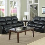 9700BLK-3 Cranley Reclining Leather Living Room Set in Black