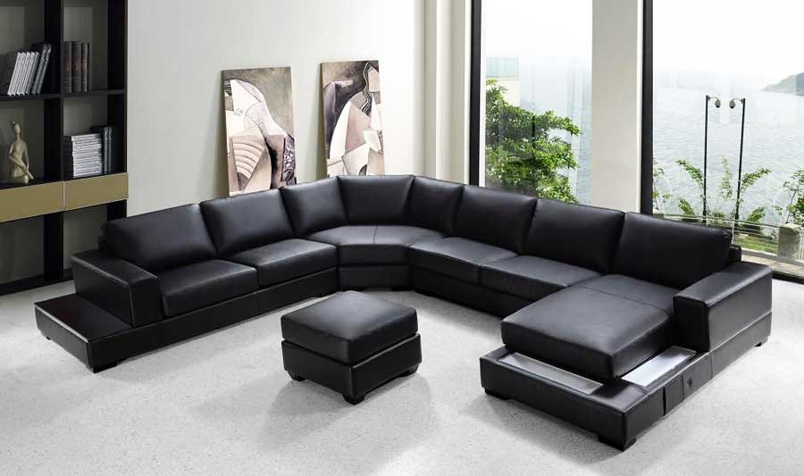 VG-RZ Modern Black Sectional Sofa | Sectionals