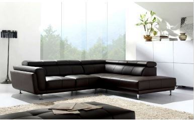 Black Leather Sectional | Sectional Sofa with Chaise | L shaped