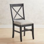 Torrance Upholstered Dining Chair with Rubbed Black Wood | Pier 1