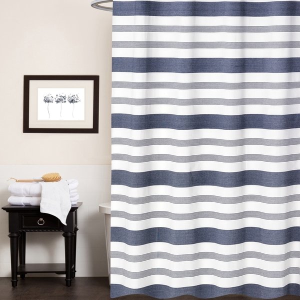 Shop Nowell 100% Cotton Striped Shower Curtain 70