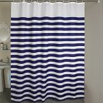 Memory Home Nautical Striped Shower Curtain Set Horizontal Striped