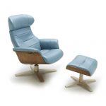 J&M Karma Contemporary Design Premium Blue Italian Leather Lounge