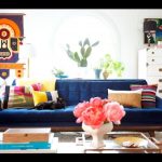 living room ideas with navy blue sofa - YouTube