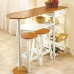 Breakfast Bar w/2 Stools Set Table Nook Dining Wood Space Saver