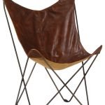 Brown Leather Butterfly Chair - Midcentury - Armchairs And Accent